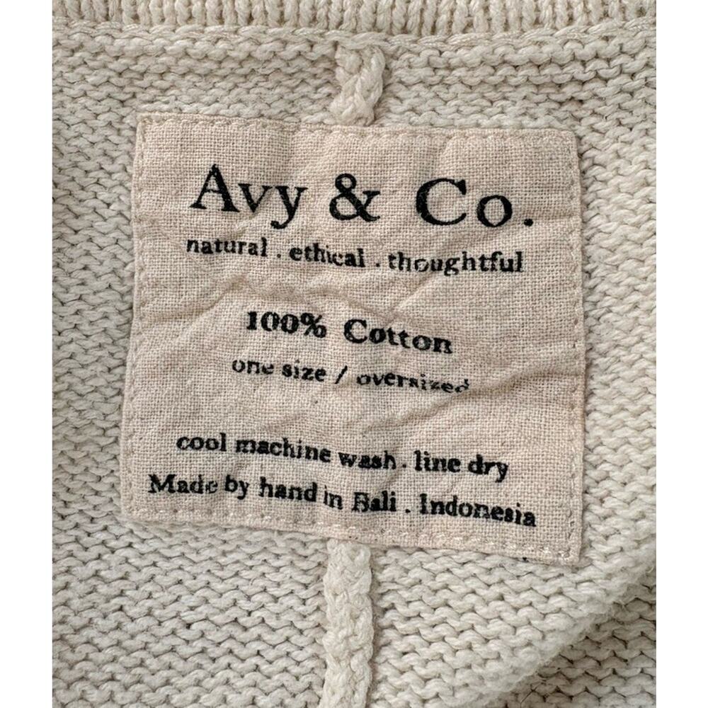 Avy & Co Women’s Oversized v Neck Lola Knit Dress 100% Cotton One Size Cream M4 - Picture 4 of 8